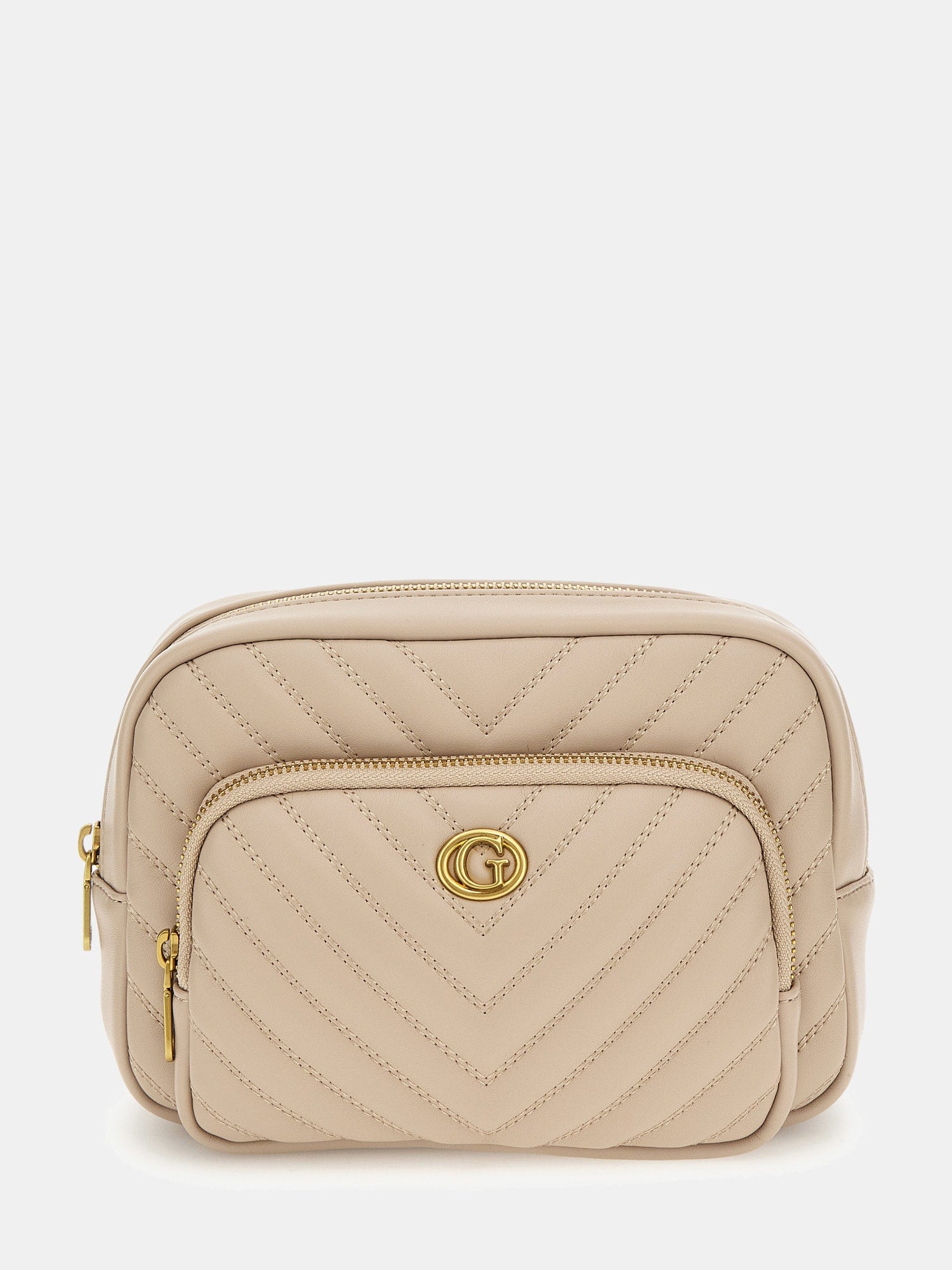 Beige - GUESS Vanity Quilted Vanity Case