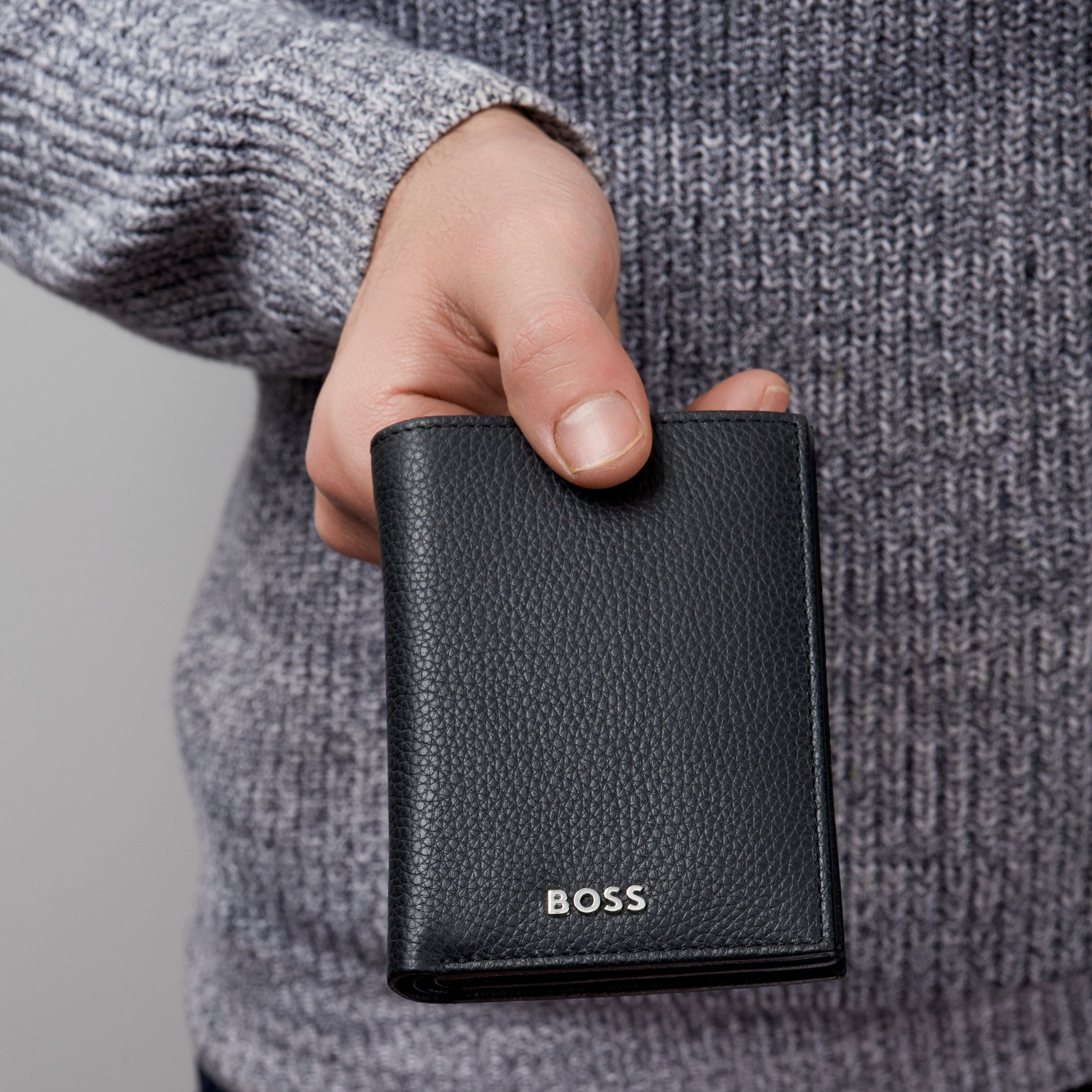 HUGO BOSS Porte-cartes Flap avec porte-monnaie Classic Grainé