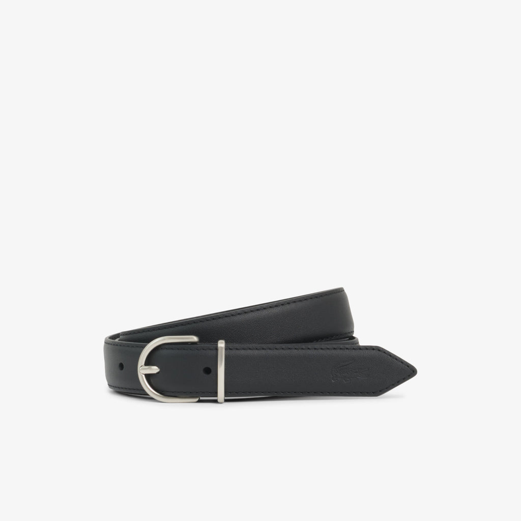Noir - LACOSTE Ceinture Crocodelle en cuir lisse