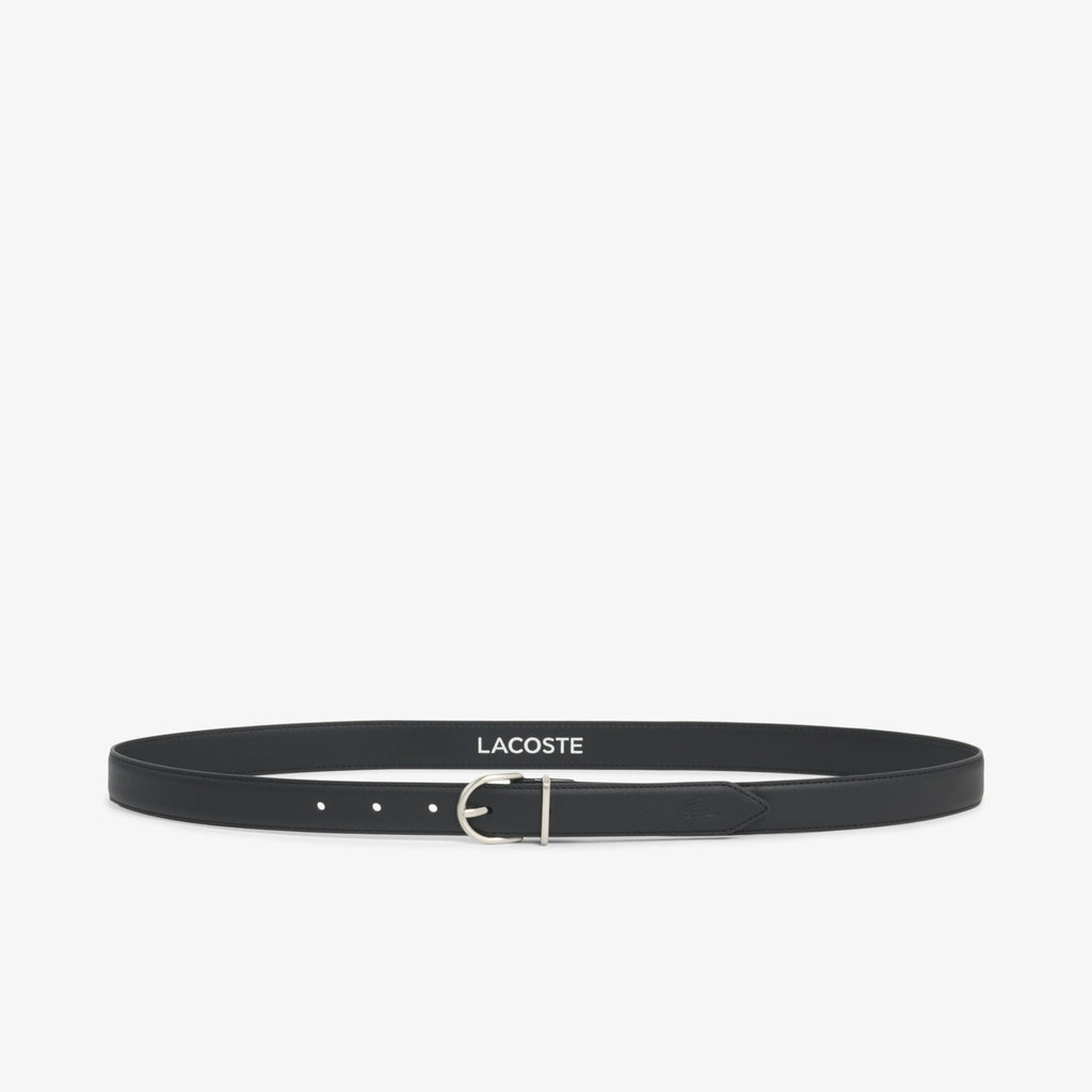 Noir - LACOSTE Ceinture Crocodelle en cuir lisse