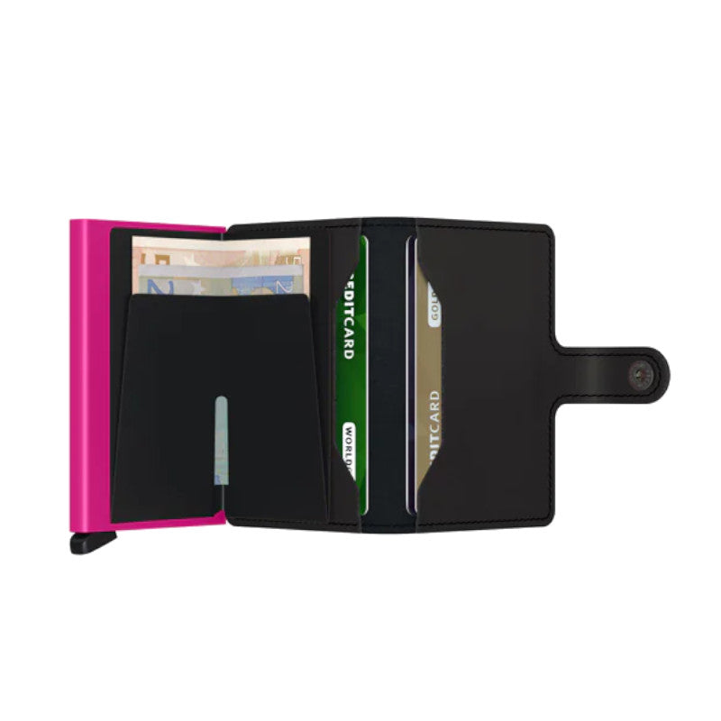 SECRID Portefeuille Miniwallet Matte Black & Fuchsia