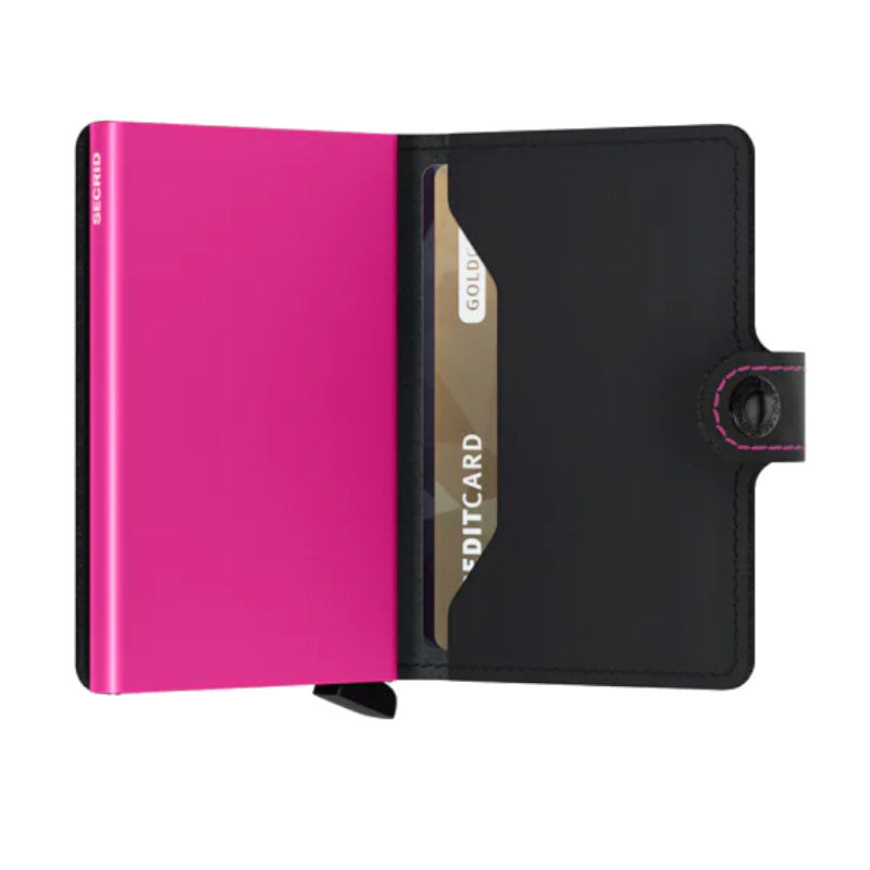 SECRID Portefeuille Miniwallet Matte Black & Fuchsia
