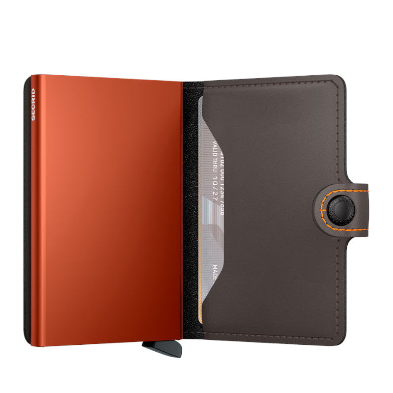 SECRID Portefeuille Miniwallet Matte Truffle & Orange