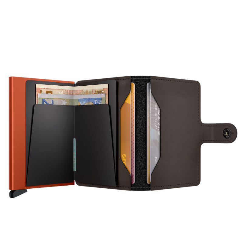 SECRID Portefeuille Miniwallet Matte Truffle & Orange