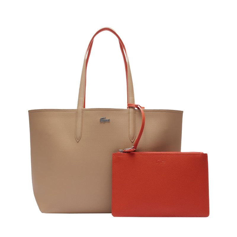 Beige - LACOSTE Sac cabas Anna réversible bicolore