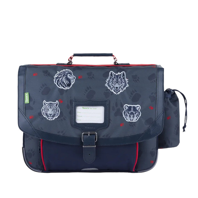 TANN'S Cartable Mathys gris 38cm poche gourde
