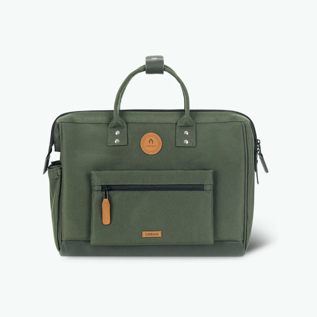 Sac ordinateur Cabaïa Messenger V2 Coromandel, kaki, vue de face