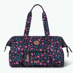 Cabaïa Sac de voyage Bowling Bag Surabaya, imprimé fleuri noir, vue de face