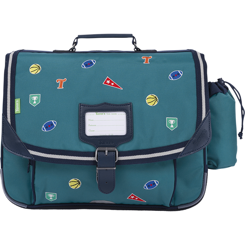 TANN'S Cartable Dan vert 38cm poche gourde