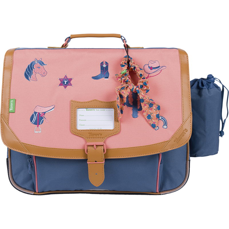 TANN'S Cartable Jane bicolore 38cm poche gourde
