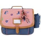 TANN'S Cartable Jane bicolore 38cm poche gourde