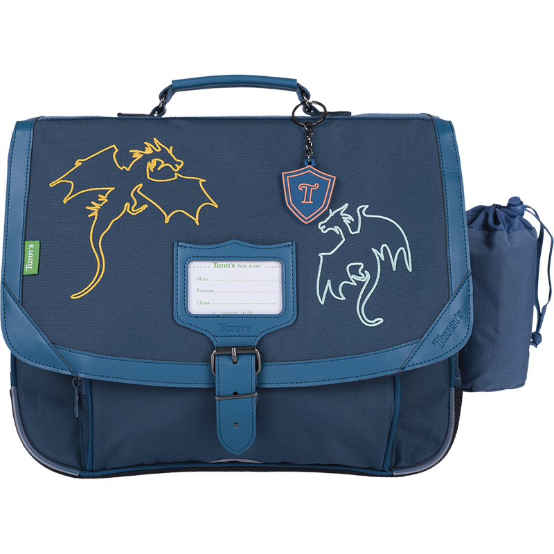 TANN'S Cartable Merlin bleu 38cm poche gourde