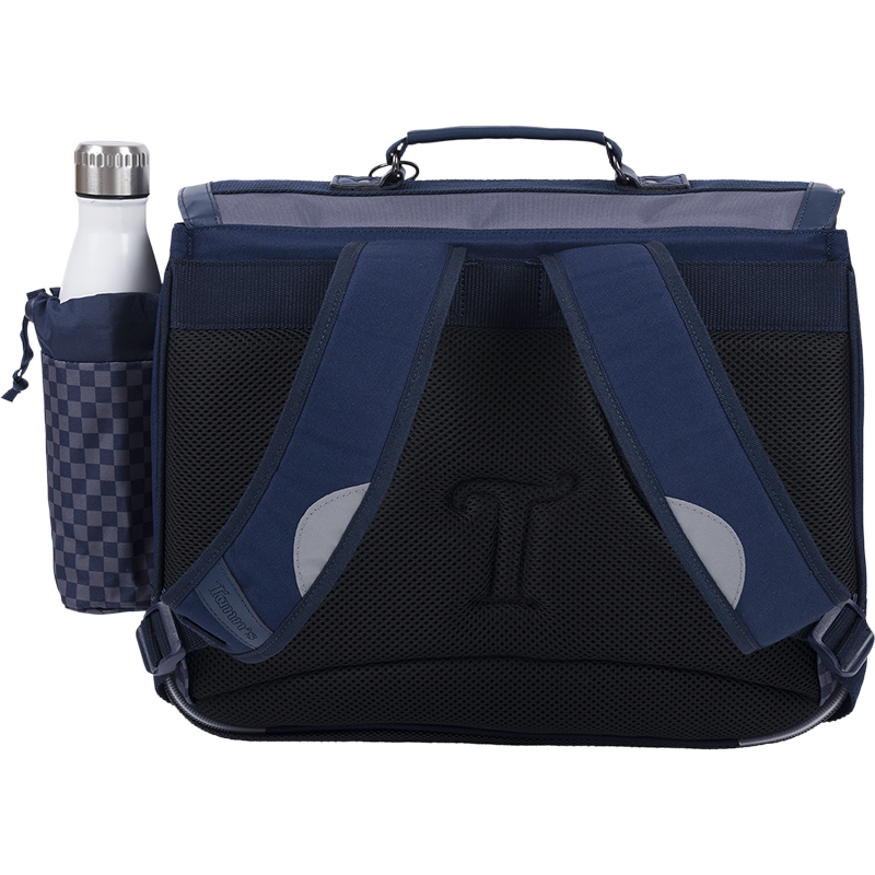 TANN'S Cartable Romain gris 38cm poche gourde
