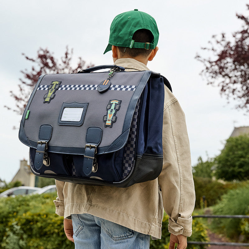 TANN'S Cartable Romain gris 38cm poche gourde