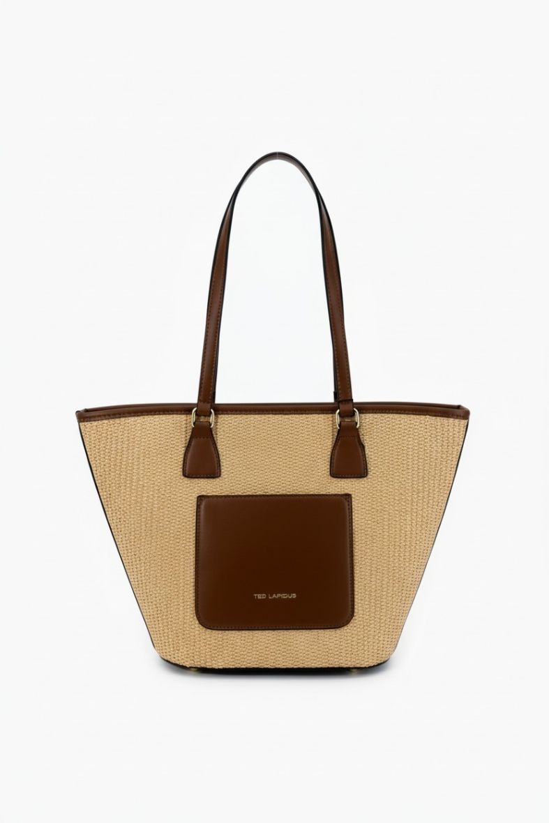 Beige/Cognac - TED LAPIDUS Sac porté épaule Nikita