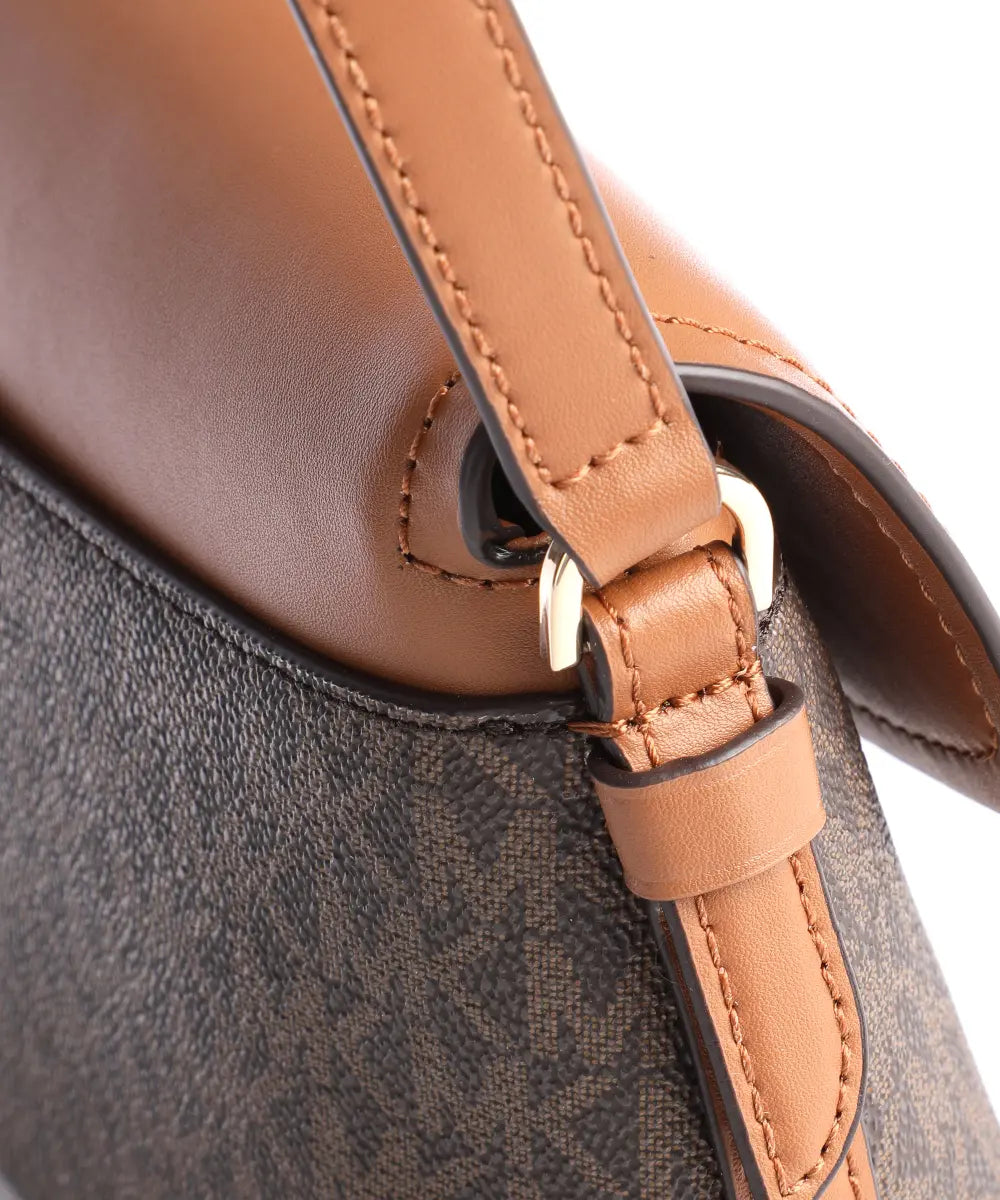 MICHAEL KORS Brooklyn Sac bandoulière toile brun foncé