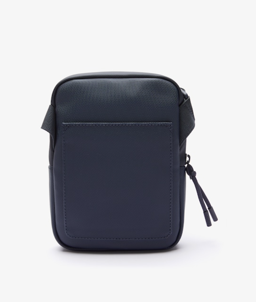 Bleu Marine - LACOSTE Petite sacoche plate LCST croisée en toile enduite