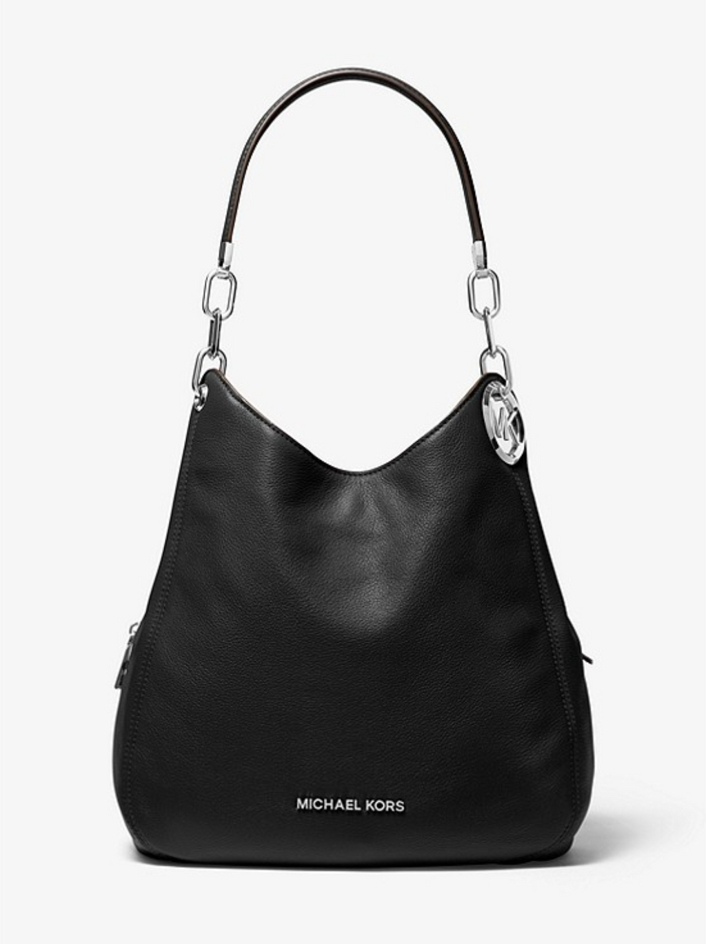 Camel - MICHAEL KORS Grand sac porté épaule Lillie en cuir grainé Noir/Doré