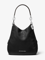 Camel - MICHAEL KORS Grand sac porté épaule Lillie en cuir grainé Noir/Doré