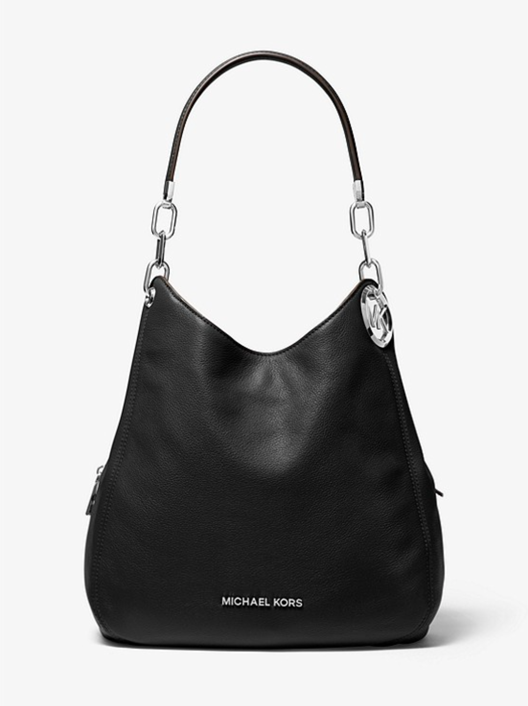 Camel - MICHAEL KORS Grand sac porté épaule Lillie en cuir grainé Noir/Doré