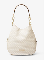Camel - MICHAEL KORS Grand sac porté épaule Lillie en cuir grainé Noir/Doré