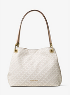Vanille - MICHAEL KORS Grand sac porté épaule Raven en cuir Camel