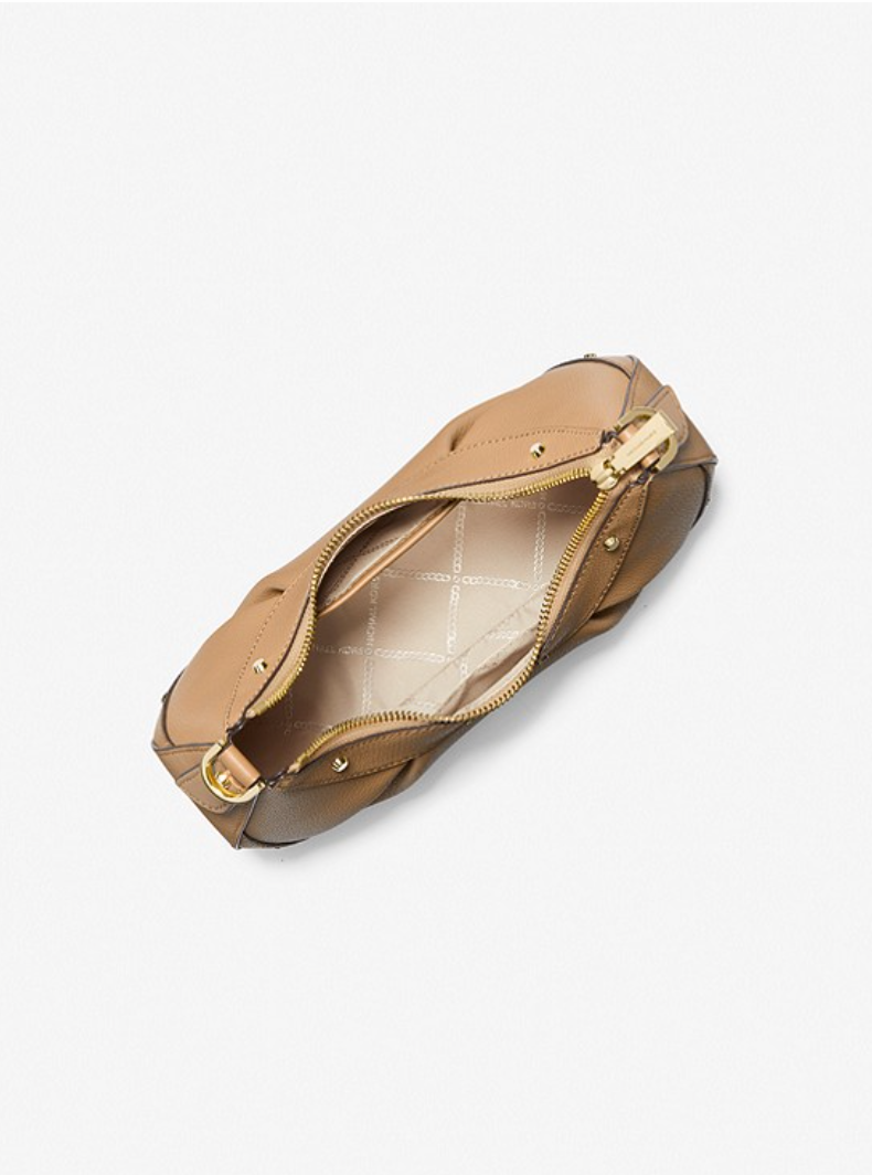 Camel - MICHAEL KORS Petit sac porté épaule Enzo en cuir grainé Camel