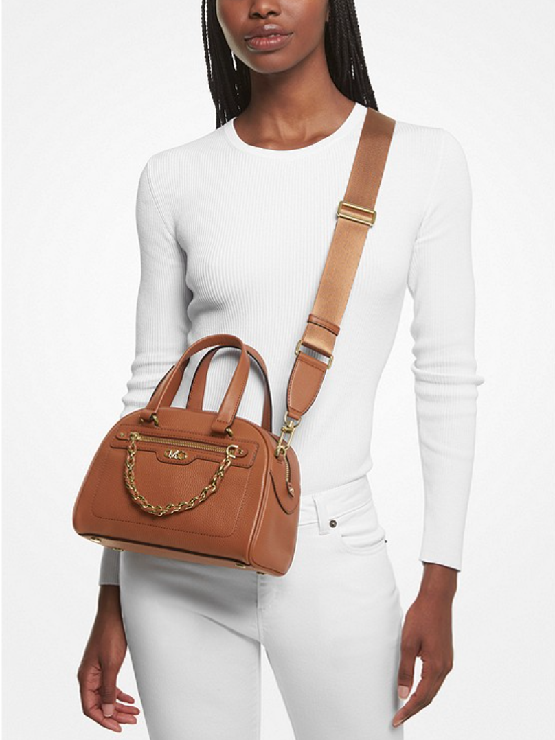 Camel - MICHAEL KORS Petit sac Williamsburg à logo et rayures