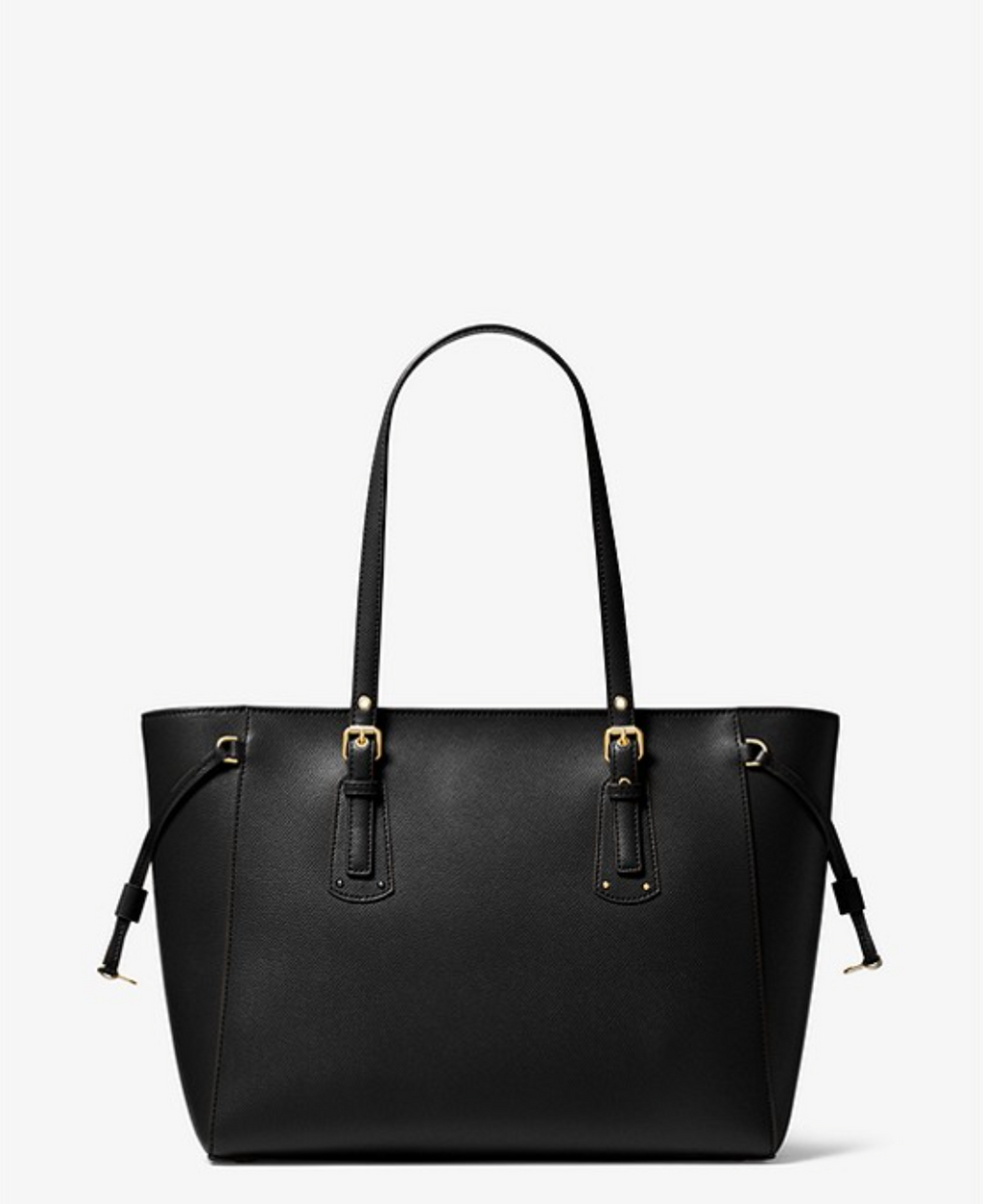 Noir/doré - MICHAEL KORS Sac à main Voyager de taille moyenne en cuir grainé doré