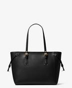 Noir/doré - MICHAEL KORS Sac à main Voyager de taille moyenne en cuir grainé doré
