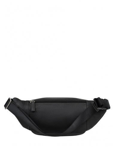 Noir - HEXAGONA Sac banane cuir de vachette 33 cm