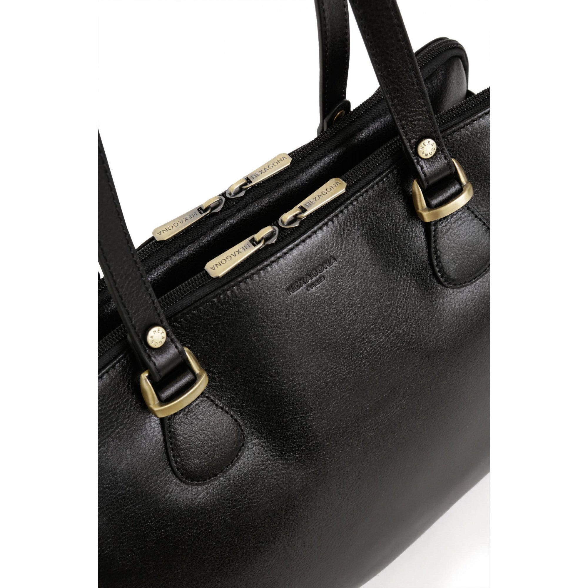 HEXAGONA SAC PORTÉ ÉPAULE 2 ANSES - TABLETTE & A4 - CUIR DE VACHETTE