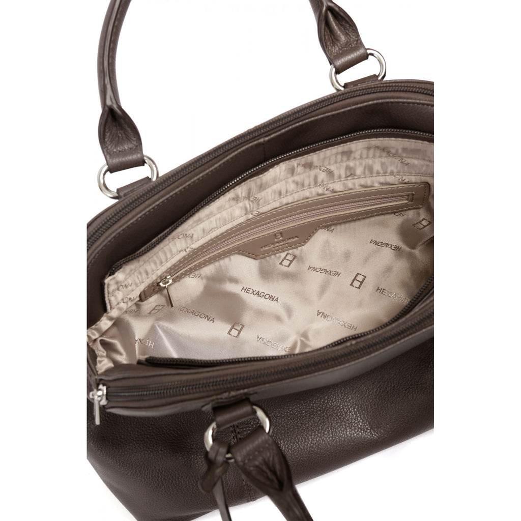HEXAGONA SAC PORTÉ MAIN 2 POIGNÉES - CUIR DE VACHETTE