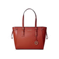 Brandy - MICHAEL KORS Sac à main Voyager de taille moyenne en cuir grainé doré