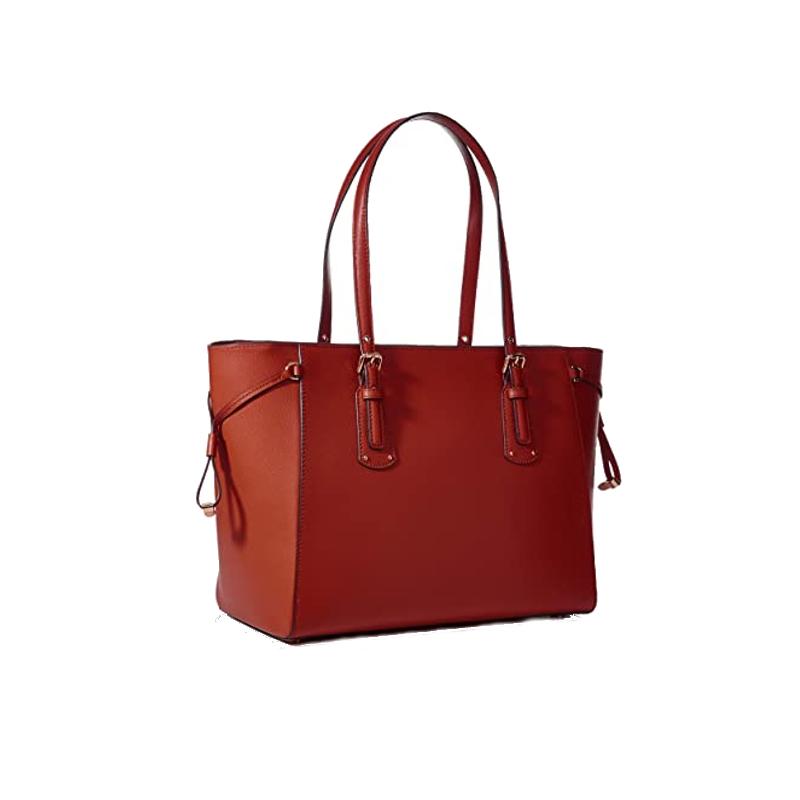 Brandy - MICHAEL KORS Sac à main Voyager de taille moyenne en cuir grainé doré
