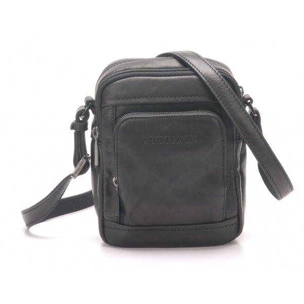 Arthur et Aston Pochette porté travers homme cuir noir taille S