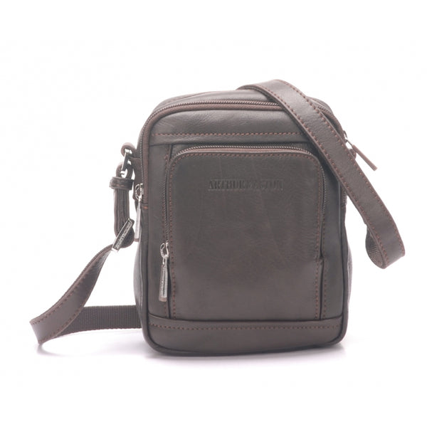 Arthur et Aston Pochette porté travers homme cuir châtaigne taille S