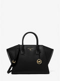 MICHAEL KORS Petit sac Avril en cuir à glissière supérieure Noir doré
