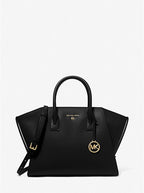 MICHAEL KORS Petit sac Avril en cuir à glissière supérieure Noir doré