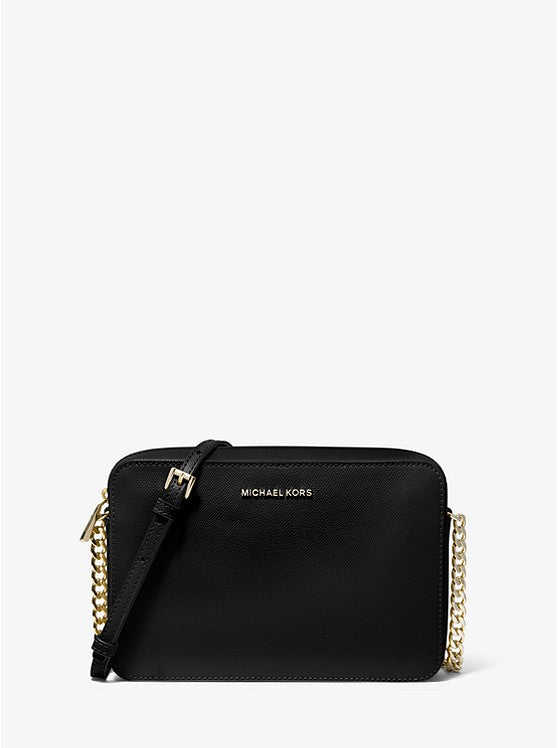 
                      
                        MICHAEL KORS Grand sac à bandoulière Jet Set en cuir saffiano Noir/doré
                      
                    