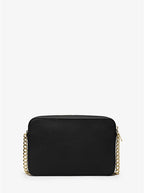 MICHAEL KORS Grand sac à bandoulière Jet Set en cuir saffiano Noir/doré