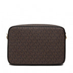MICHAEL KORS Grand sac à bandoulière Jet Set en cuir saffiano logo Marron/Noir