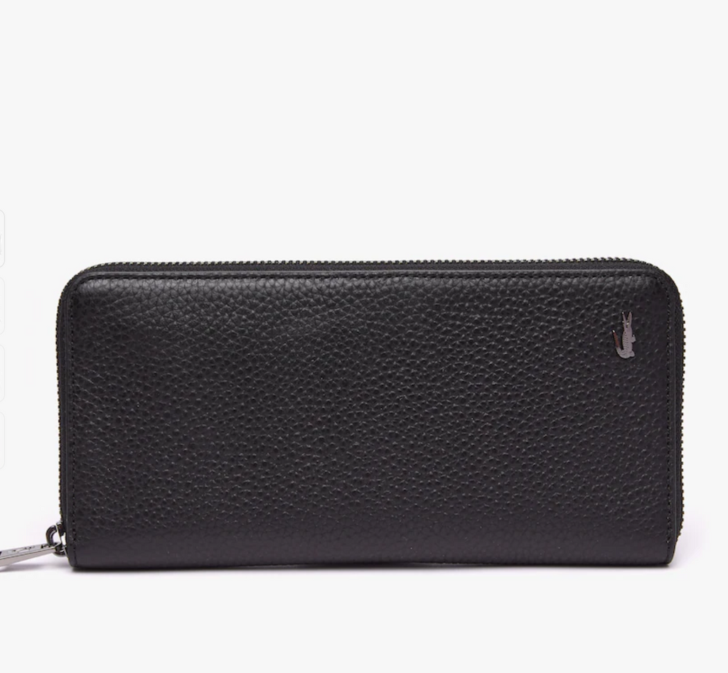 Portefeuille zippé Crocodil en cuir grainé