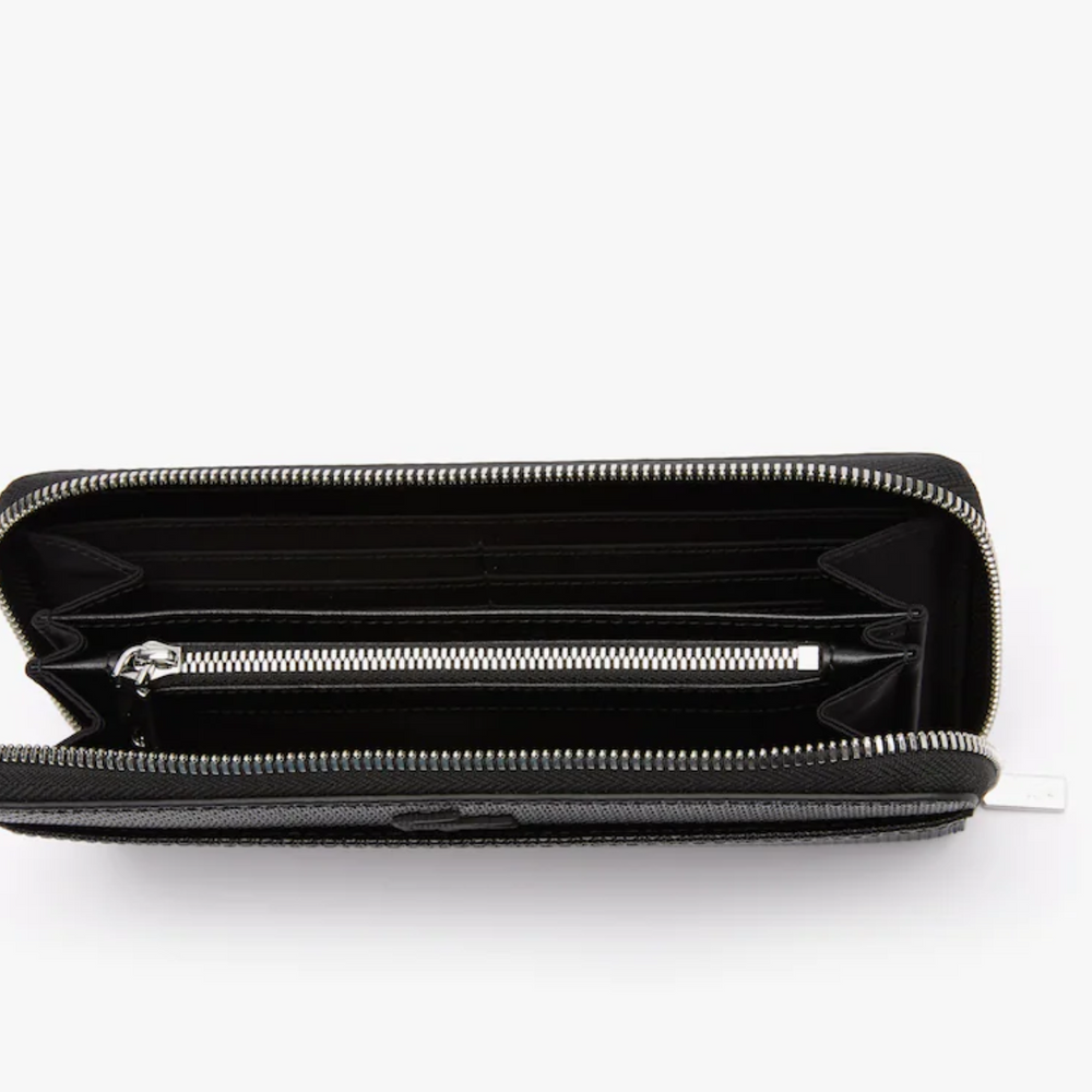 
                      
                        LACOSTE Grand portefeuille unisexe Chantaco zippé en cuir piqué
                      
                    