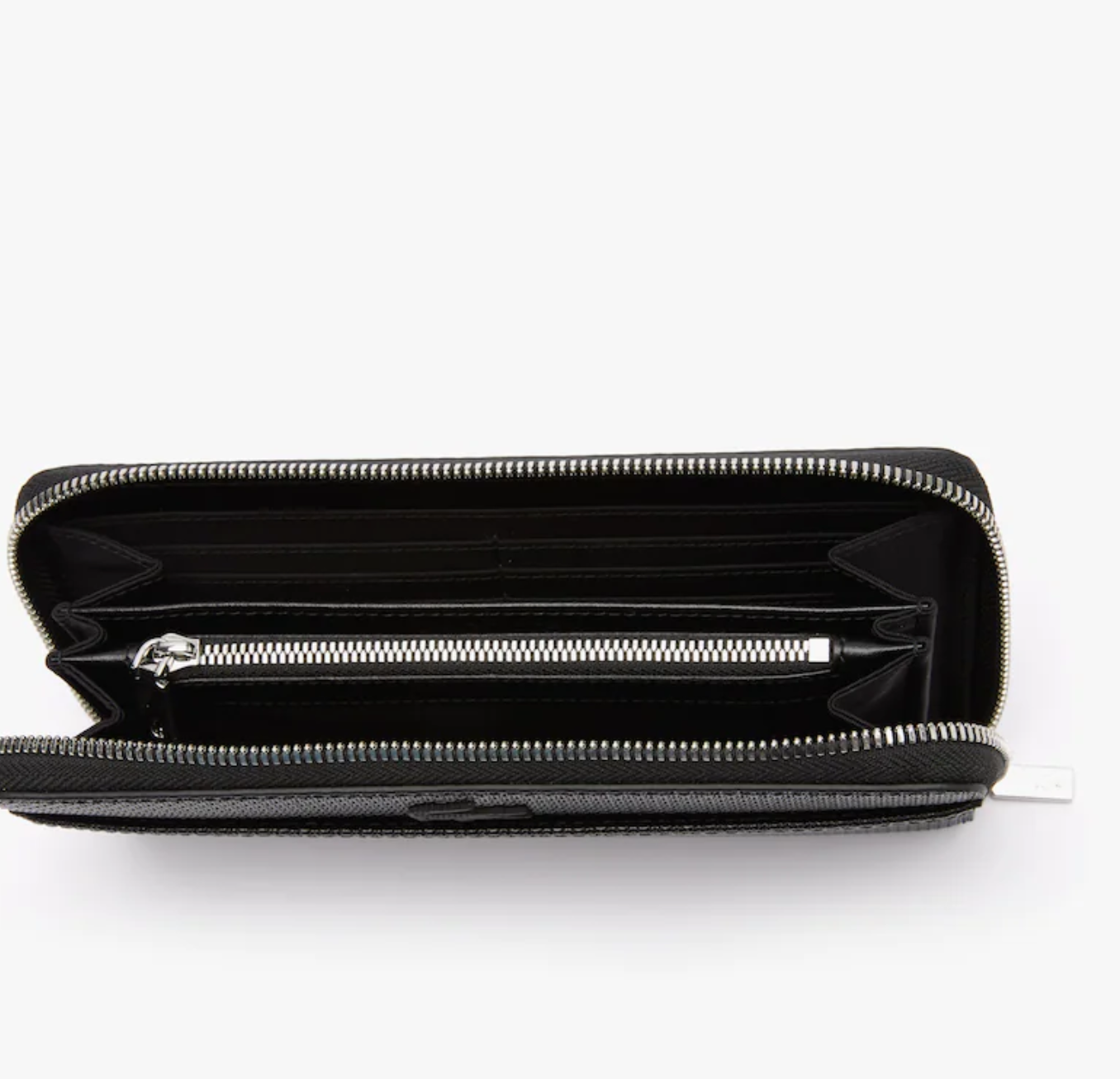 LACOSTE Grand portefeuille unisexe Chantaco zippé en cuir piqué