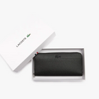 LACOSTE Grand portefeuille unisexe Chantaco zippé en cuir piqué