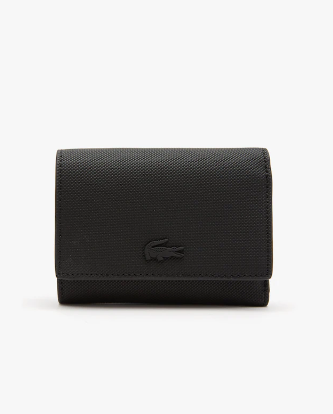 LACOSTE Portefeuille unisexe à rabat avec crocodile ton sur ton