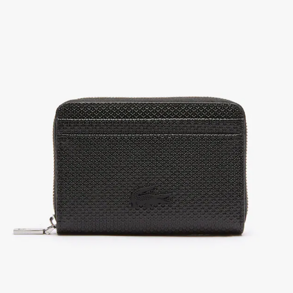 LACOSTE Petit porte-monnaie unisexe Chantaco zippé en cuir premium