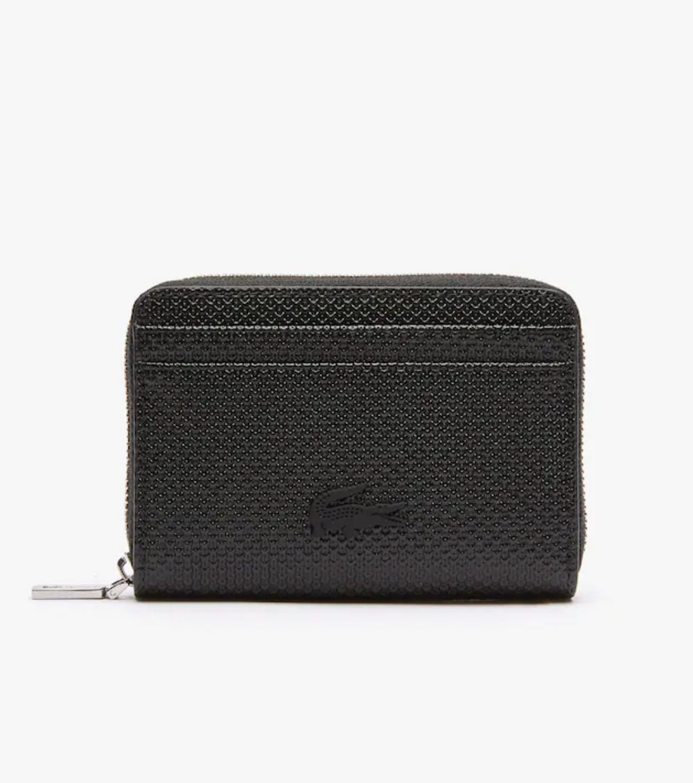 LACOSTE Petit porte-monnaie unisexe Chantaco zippé en cuir premium