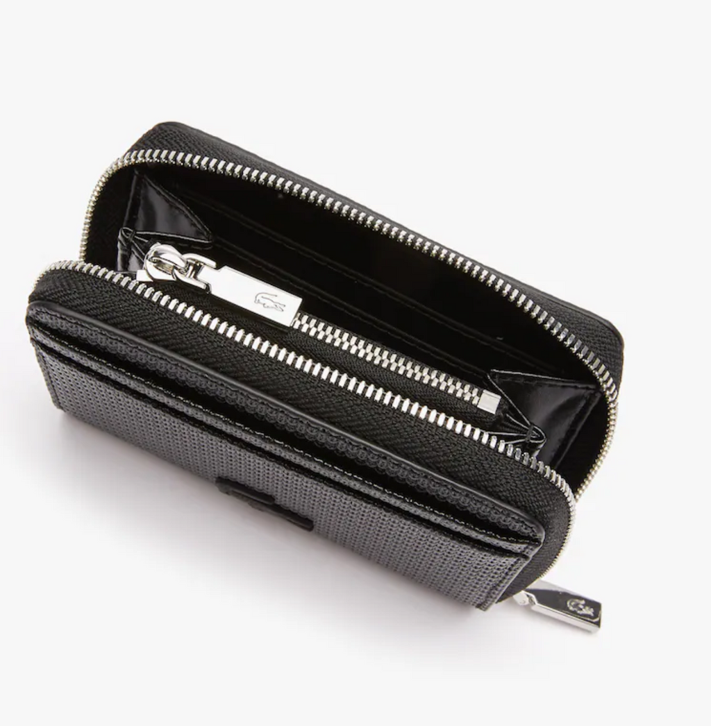 LACOSTE Petit porte-monnaie unisexe Chantaco zippé en cuir premium